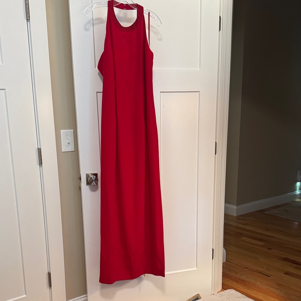 Elegant Red Sleeveless Maxi Dress